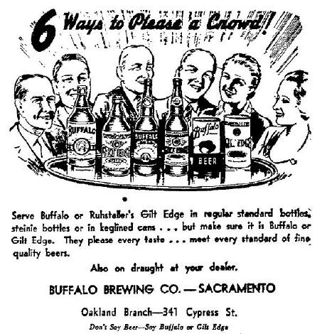 Buffalo Beer ad, 1937.