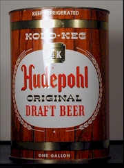 1960s Hudepohl gallon can. 