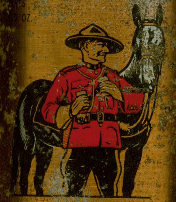Close up of early mountie and horse.