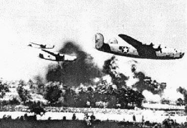 B-24s attack Ploesti.