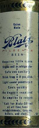 Side panel from a Blatz can.