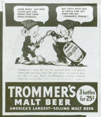 Trommers ad with dwarfs circa 1938.
